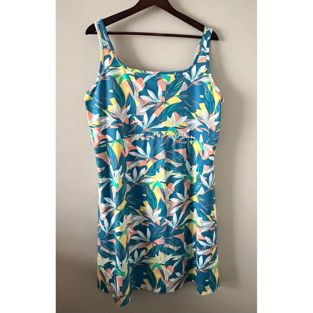 Columbia PFG Freezer III Dress 1X Tropical Floral Fishing Beach Vacation UPF